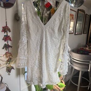 12th Tribe White Mini Dress